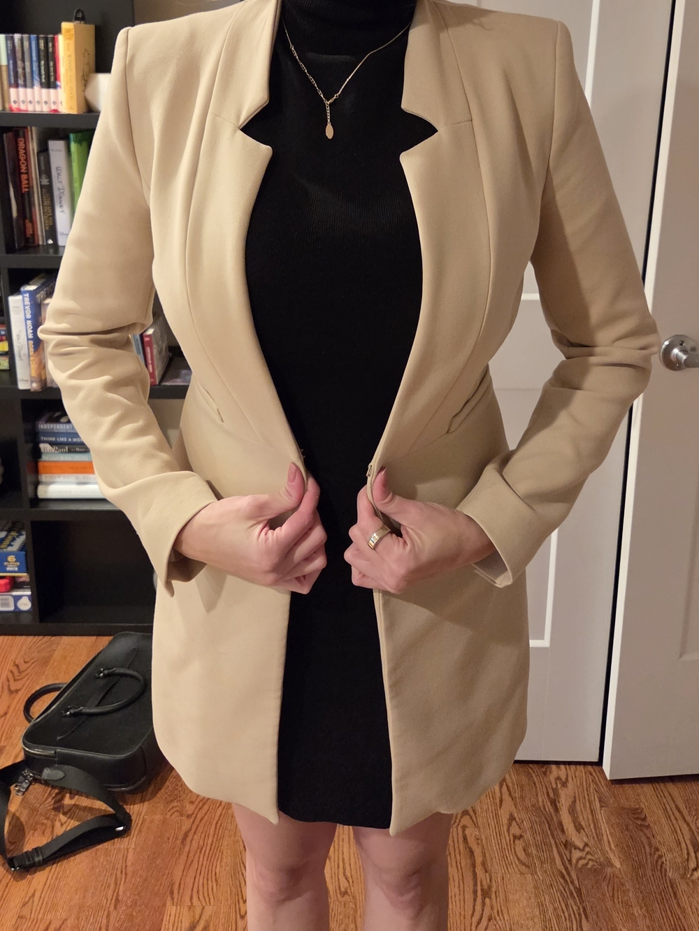 Zara Beige Longline Tailored Blazer Jacket